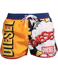 DIESEL - Mittellange Bade-Shorts mit Patchwork-Grafik - Lyst