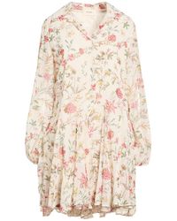 ViCOLO - Cream Mini Dress Polyester - Lyst