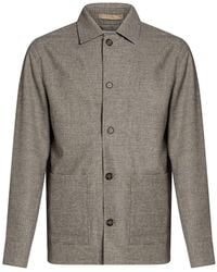 Paolo Pecora - Khaki Jacket Wool, Polyester, Viscose, Polyamide, Elastane - Lyst