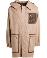 Fendi - Overcoat & Trench Coat Cotton, Calfskin - Lyst