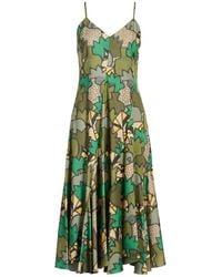 KENZO - Midi Dress Lyocell, Cotton - Lyst