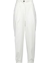 Frase - Francesca Severi - Ivory Pants Polyester, Viscose, Elastane - Lyst
