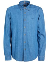 BOSS - Denim Shirt Organic Cotton - Lyst