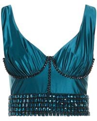Elisabetta Franchi - Top Polyamide, Elastane, Glass, Brass - Lyst