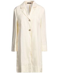 SEVENTY VENEZIA - Cream Overcoat & Trench Coat Linen - Lyst
