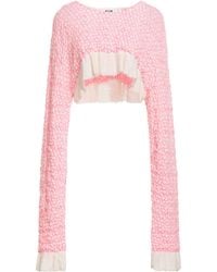 MSGM - Fuchsia Sweater Synthetic Fibers, Polyamide, Merino Wool, Acrylic, Alpaca Wool - Lyst