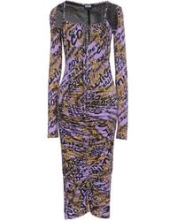 Versace - Light Midi Dress Viscose, Elastane - Lyst