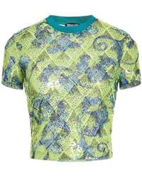 Versace Jeans Couture - Lime Top Polyester, Elastane - Lyst