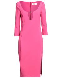 Blugirl Blumarine - Fuchsia Midi Dress Polyester, Elastane - Lyst