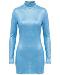 ANDAMANE - Azure Mini Dress Viscose, Polyester, Elastane - Lyst