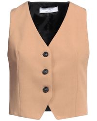 Kaos - Camel Tailored Vest Polyester, Viscose, Elastane - Lyst