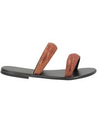 Bandoni - Bronze Sandals Textile Fibers - Lyst