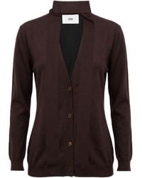 SOLOTRE - Dark Cardigan Wool, Silk - Lyst