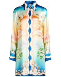 CASABLANCA - Coral Mini Dress Viscose - Lyst