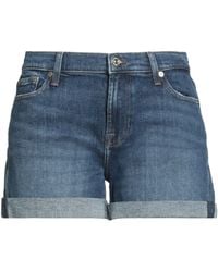 7 For All Mankind - Denim Shorts Cotton, Elastane - Lyst