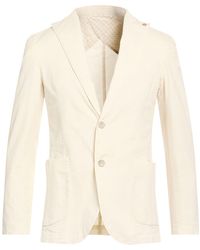 Barbati - Cream Blazer Cotton, Elastane - Lyst
