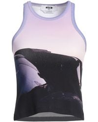 MSGM - Lilac Tank Top Cotton, Elastane - Lyst