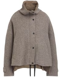 Isabel Benenato - Taupe Jacket Virgin Wool, Polyester, Merino Wool, Polyamide, Elastane - Lyst