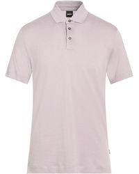 BOSS - Lilac Polo Shirt Lyocell, Cotton - Lyst