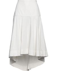 Jil Sander - Ivory Midi Skirt Linen - Lyst