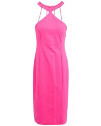 Gaelle Paris - Noir Fuchsia Midi Dress Viscose, Polyamide, Elastane - Lyst