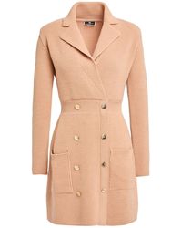 Elisabetta Franchi - Camel Mini Dress Wool, Acrylic, Polyester, Polyamide - Lyst