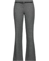 Maje - Belted Checked Twill Flared Pants - Lyst