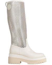 Womens Boots Liu Jo Boots Liu Jo Satin Knee Boots in Brown White 