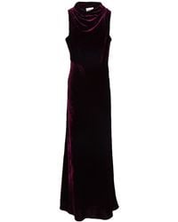 Semicouture - Plum Maxi Dress Viscose, Polyamide - Lyst