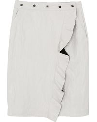 Nude - Midi Skirt Polyurethane, Viscose, Polyester, Cotton, Metal - Lyst