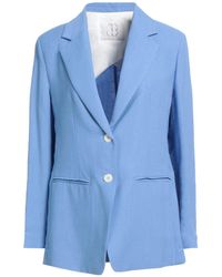 True Royal - Azure Blazer Viscose, Linen - Lyst