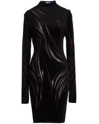 Mugler - Midi Dress Rayon, Polyamide - Lyst