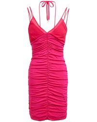 SIMONA CORSELLINI - Fuchsia Mini Dress Viscose, Elastane - Lyst