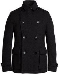 BOSS - Charcoal Coat Wool, Polyamide - Lyst