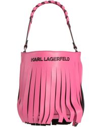 Karl Lagerfeld - K/Fringe Mini Hobo -- Handbag Polyurethane, Cotton - Lyst