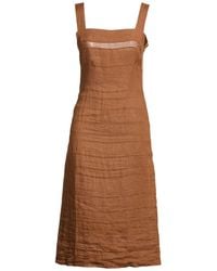 Aspesi - Midi Dress Linen - Lyst