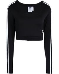 adidas crop top long sleeve black