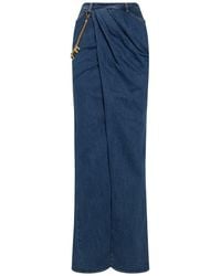 Elisabetta Franchi - Denim Skirt Polyester, Cotton - Lyst
