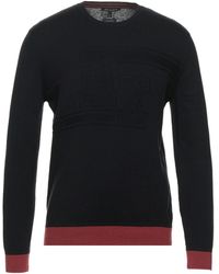 Armani Exchange Pullover Aus Baumwollmischstrick in Schwarz für Herren Herren Bekleidung Pullover und Strickware Sweatjacken 
