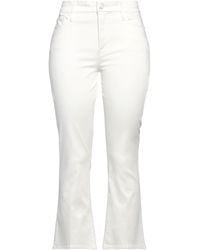 FRAME - Ivory Pants Cotton, Polyester, Elastane - Lyst