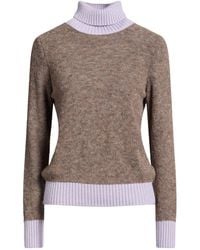 K-Way - Taupe Turtleneck Wool, Polyamide, Acrylic, Mohair Wool, Polyester - Lyst