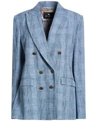 Etro - Blazer Linen, Viscose, Cotton, Polyester, Elastane - Lyst