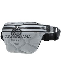 Bolsas Riñoneras Dolce & Gabbana Ri\u00f1onera negro-gris claro estampado tem\u00e1tico look casual 