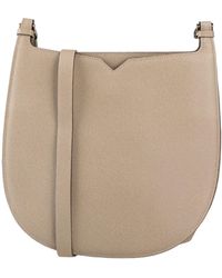 Valextra - Pebbled-Leather Saddle Crossbody Bag - Lyst