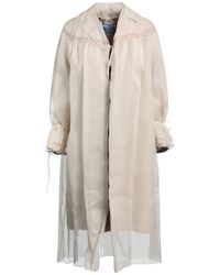 Prada - Overcoat & Trench Coat Cotton, Polyester, Silk, Polyamide - Lyst