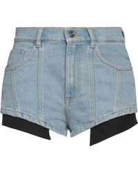 Mugler - Denim Shorts Cotton, Elastomultiester - Lyst