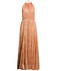 Sundress - Camel Maxi Dress Viscose, Metallic Fiber - Lyst