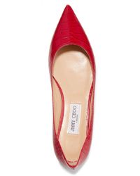 red jimmy choo flats