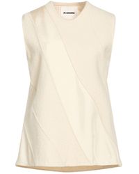 Jil Sander - Cream Top Cotton, Wool, Viscose - Lyst