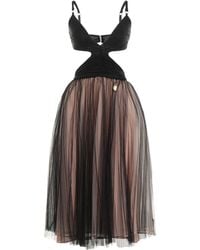 Elisabetta Franchi - Midi Dress Cupro, Elastane, Polyamide - Lyst